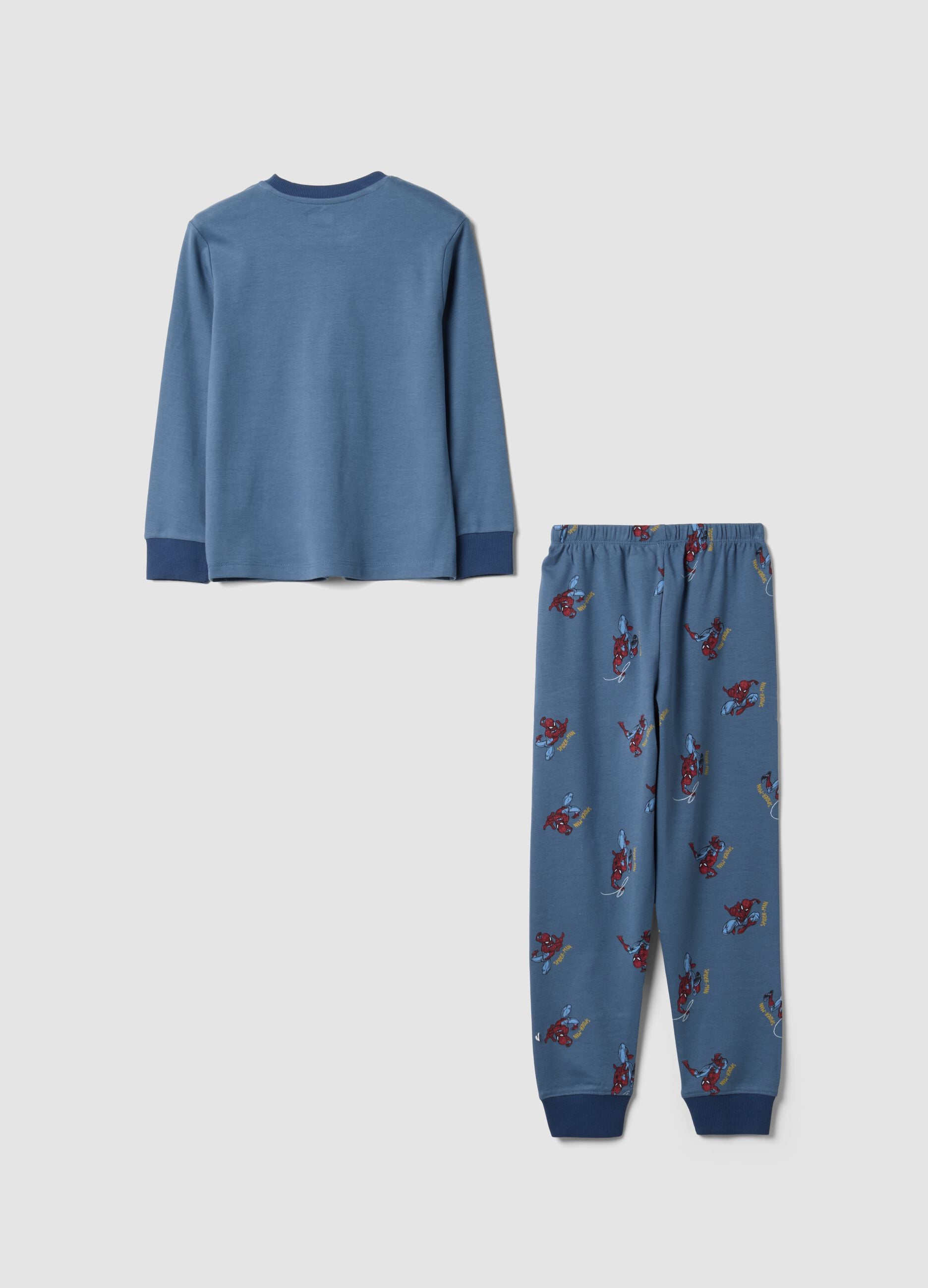 Blue pure organic cotton pyjamas with MARVEL Spider-Man print