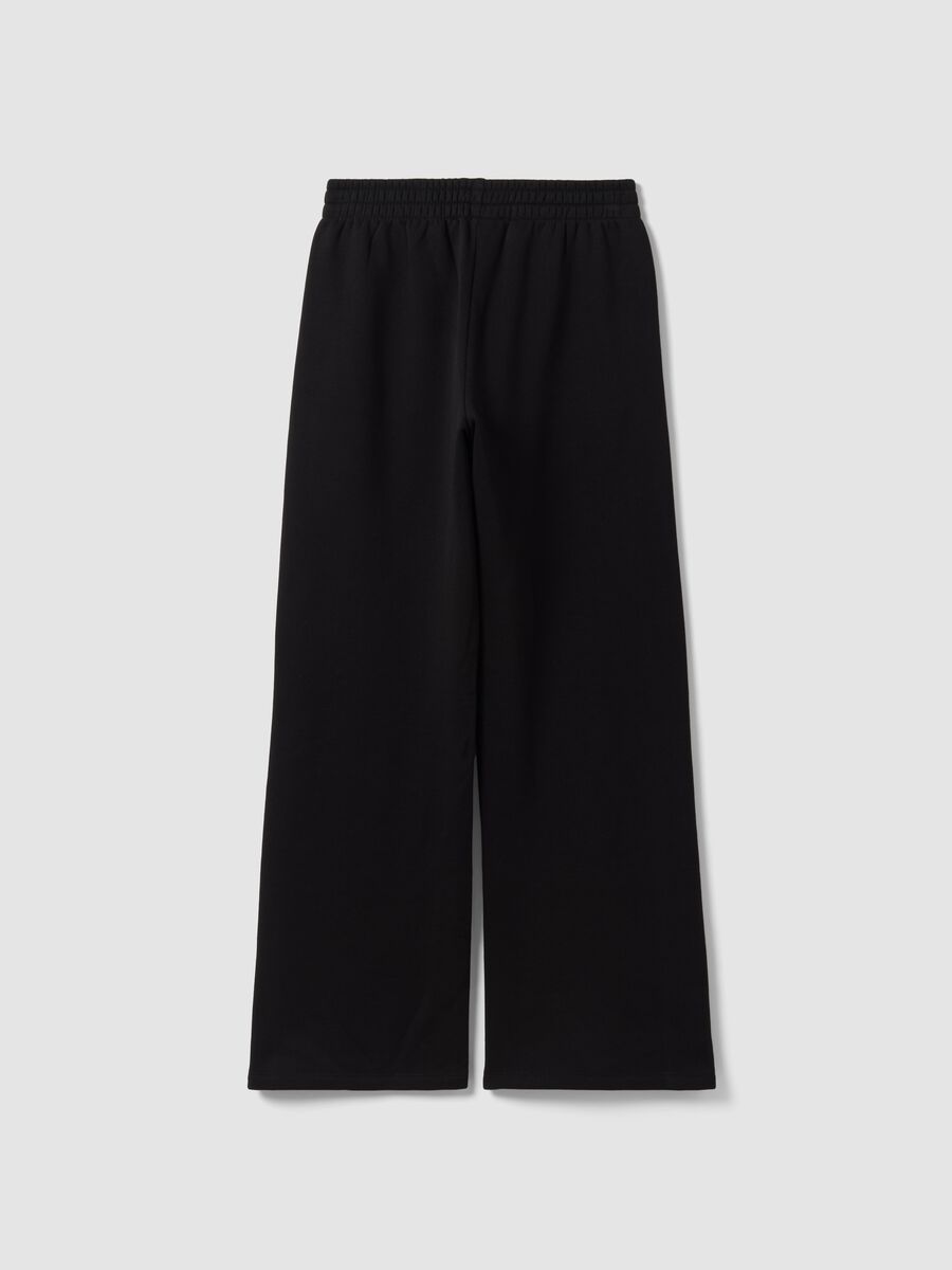 Black cotton-blend straight-leg joggers_1