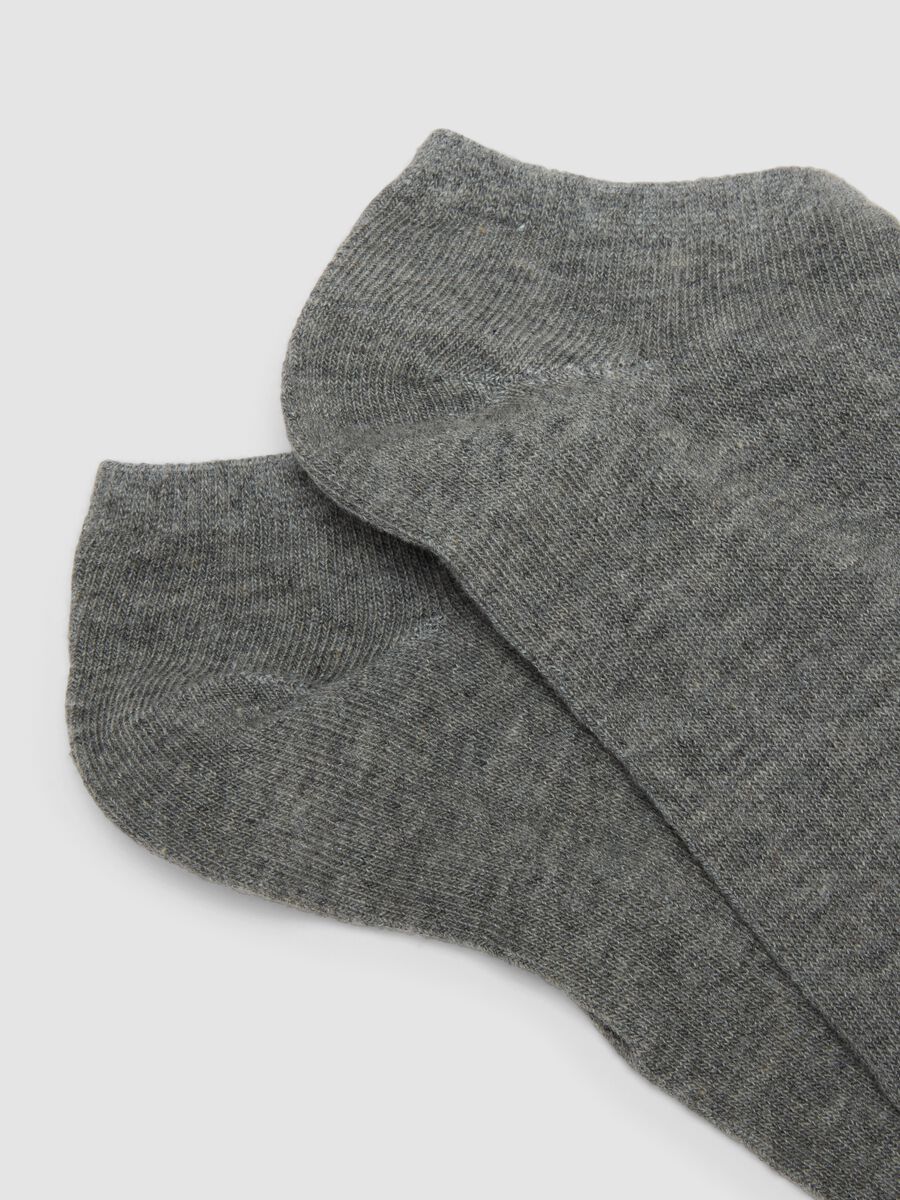 3-pack of grey ankle socks in stretch organic cotton_1