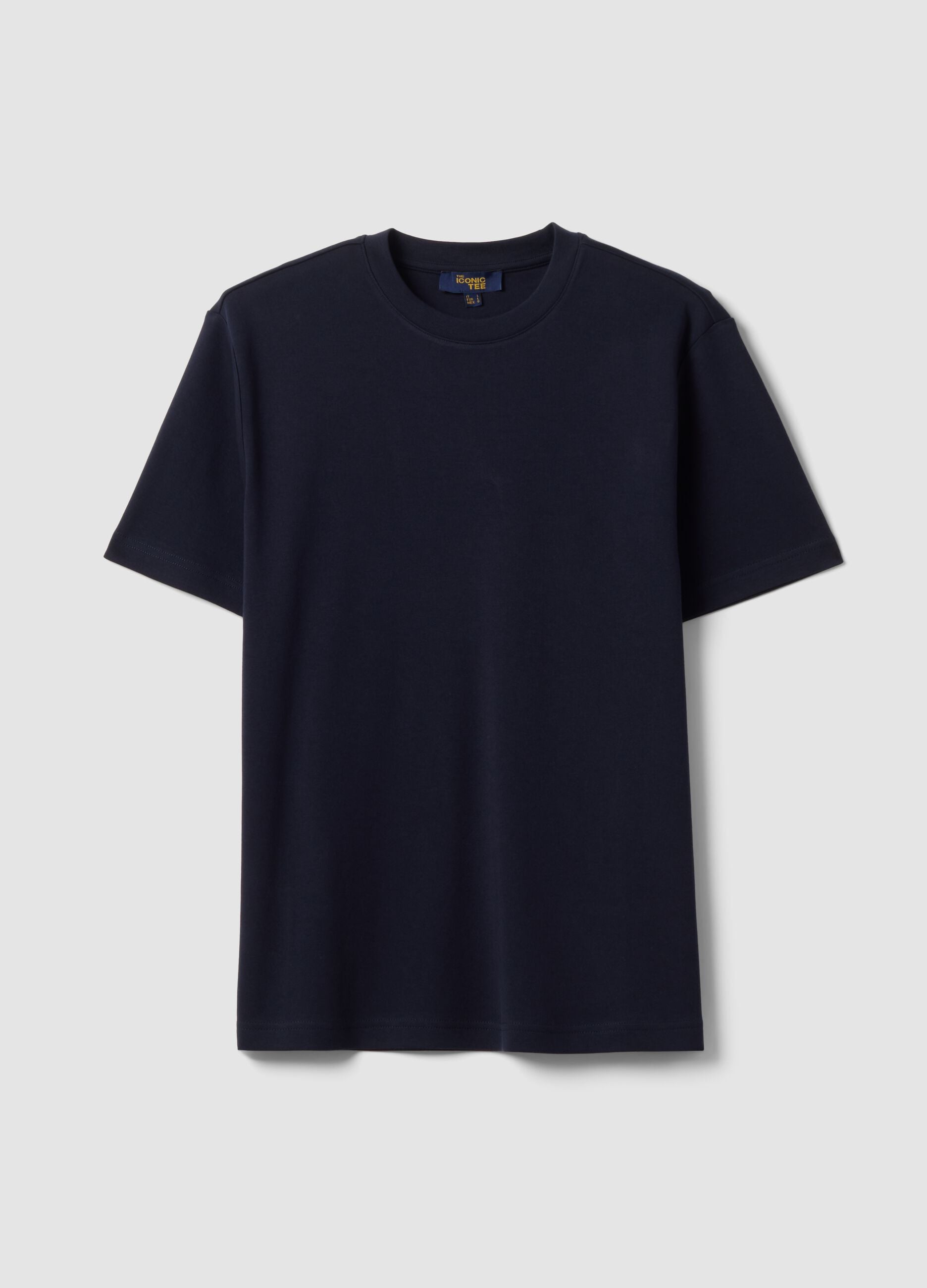 The Iconic Tee blue pure cotton short-sleeve T-shirt, regular fit