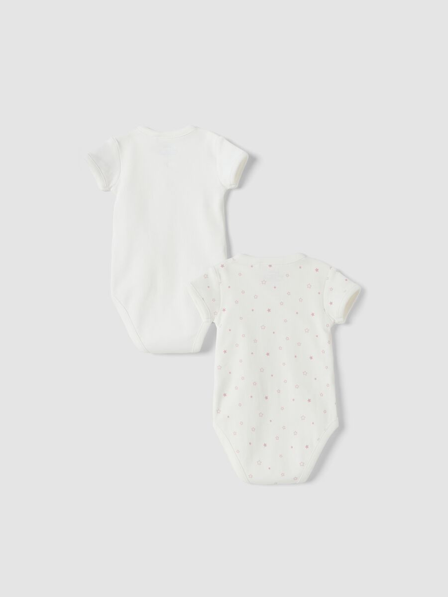 2-pack of white organic cotton crew-neck bodysuits with print_1