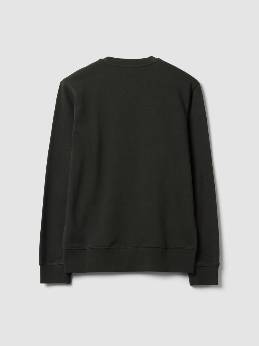 Black crew-neck sweatshirt in cotton blend, regular fit_1
