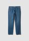 Light blue cotton and viscose blend slim-fit jeans_0