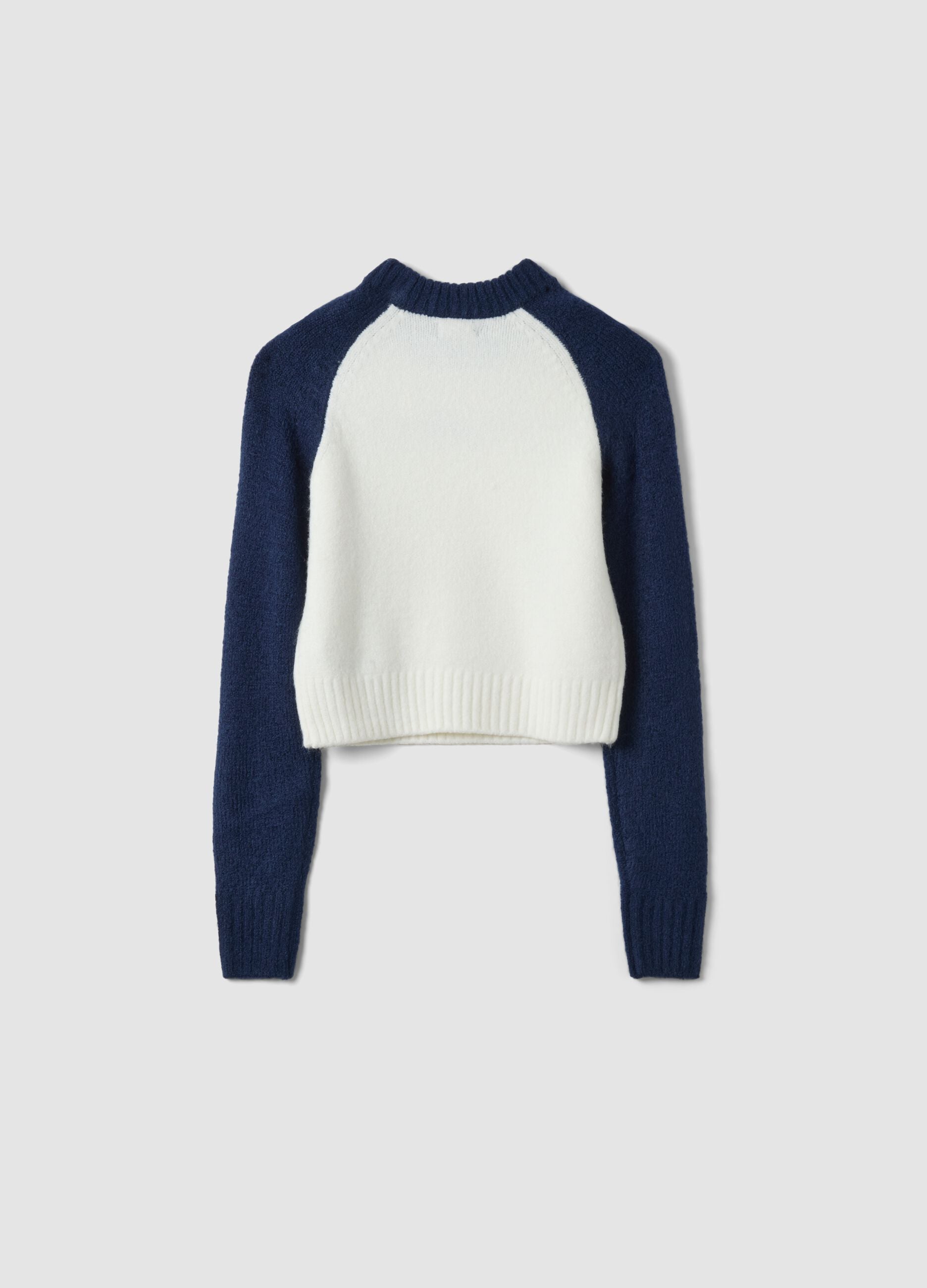 Blue stretch crew-neck top