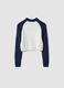 Blue stretch crew-neck top_5