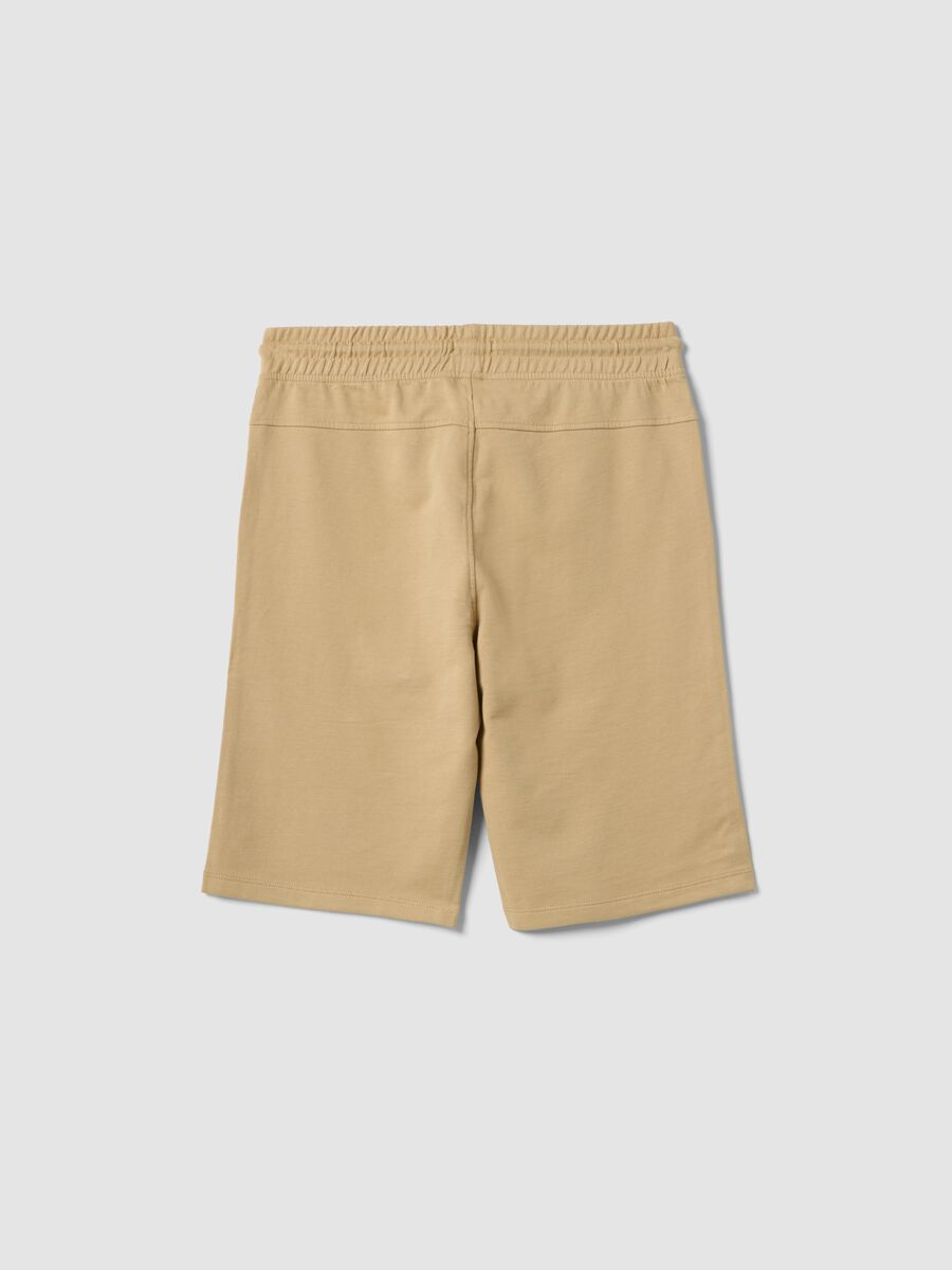 Pantaloni corti in puro cotone beige da ragazzo regular fit_4