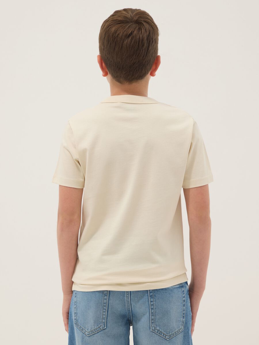 T-shirt in puro cotone beige da ragazzo regular fit_1