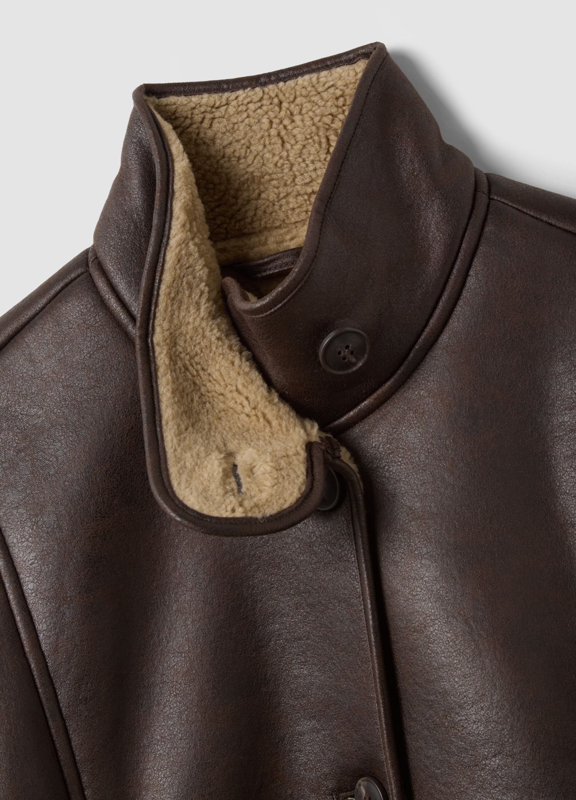 Brown jacket with contrast lining