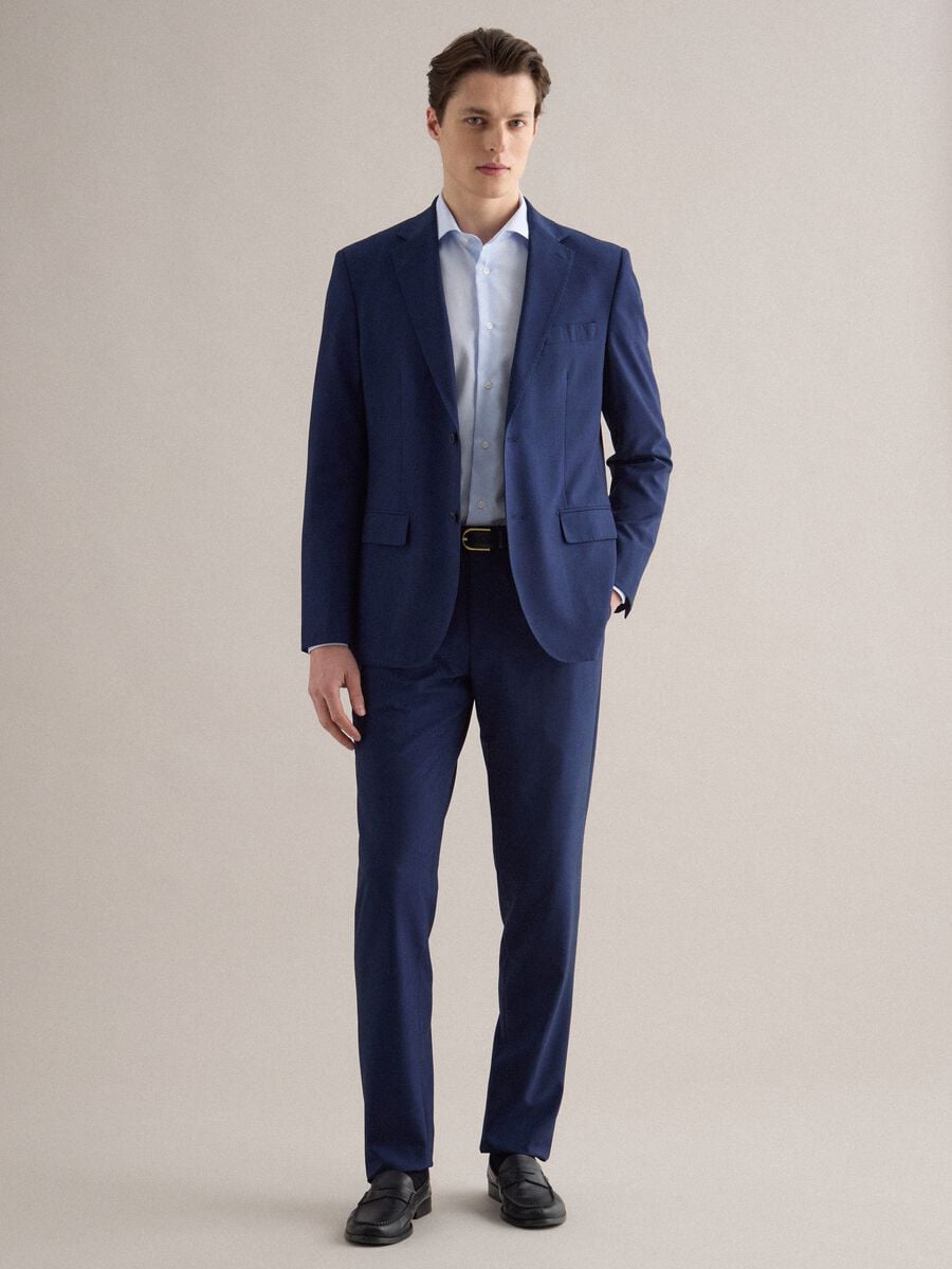 Giacca blu monopetto slim fit_1