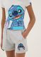 Multicoloured stretch cotton fitted set for girls with Stitch_2