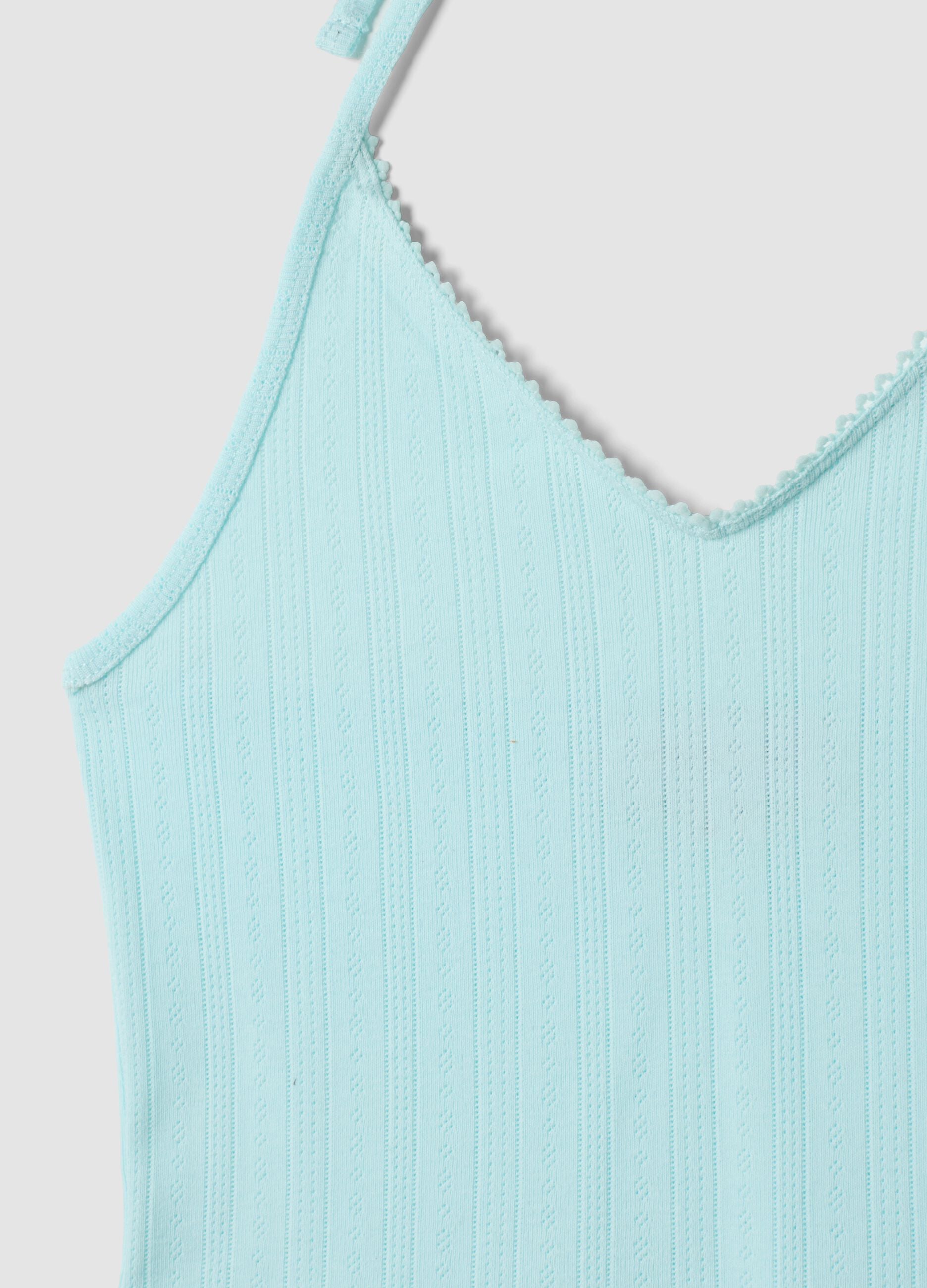 Light blue pure cotton ribbed top