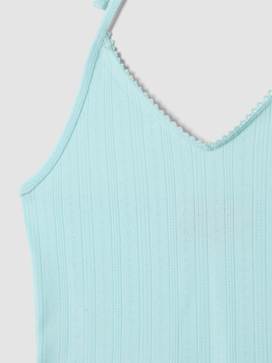 Light blue pure cotton ribbed top_5