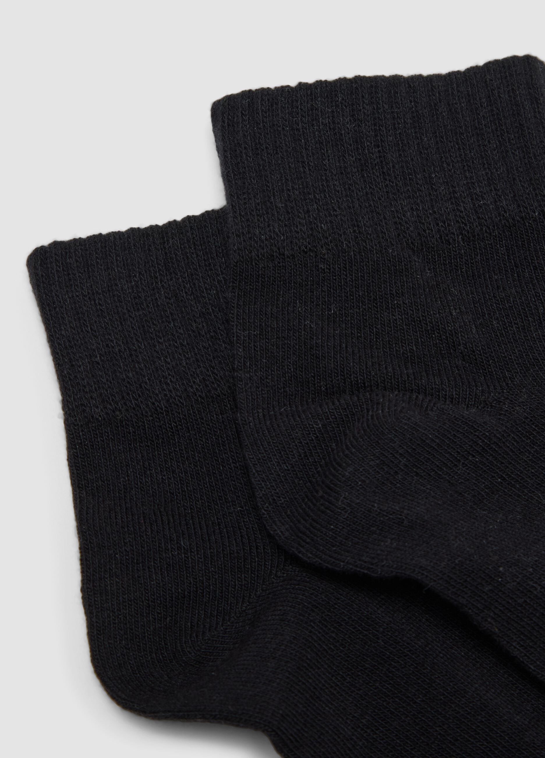 Pack of three ankle sports socks in black cotton blend
