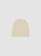 Beige jersey knit beanie with cuff_0