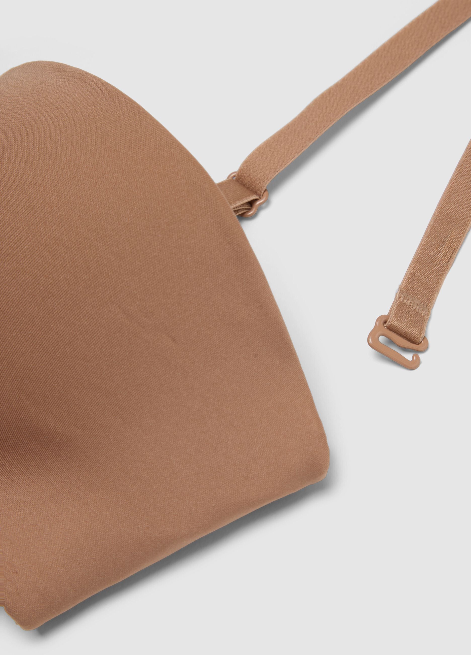 Beige balconette bra with removable padding