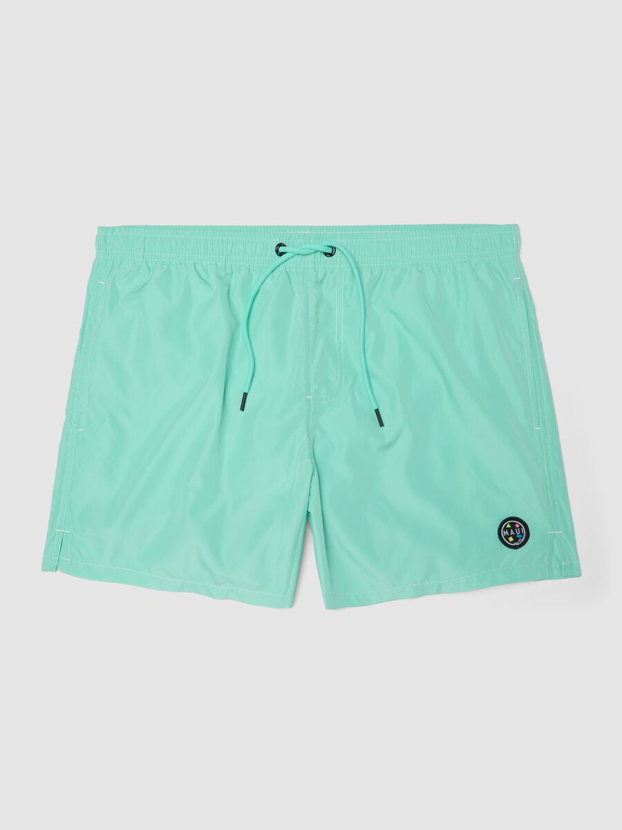Light blue swim shorts with drawstring waist_4