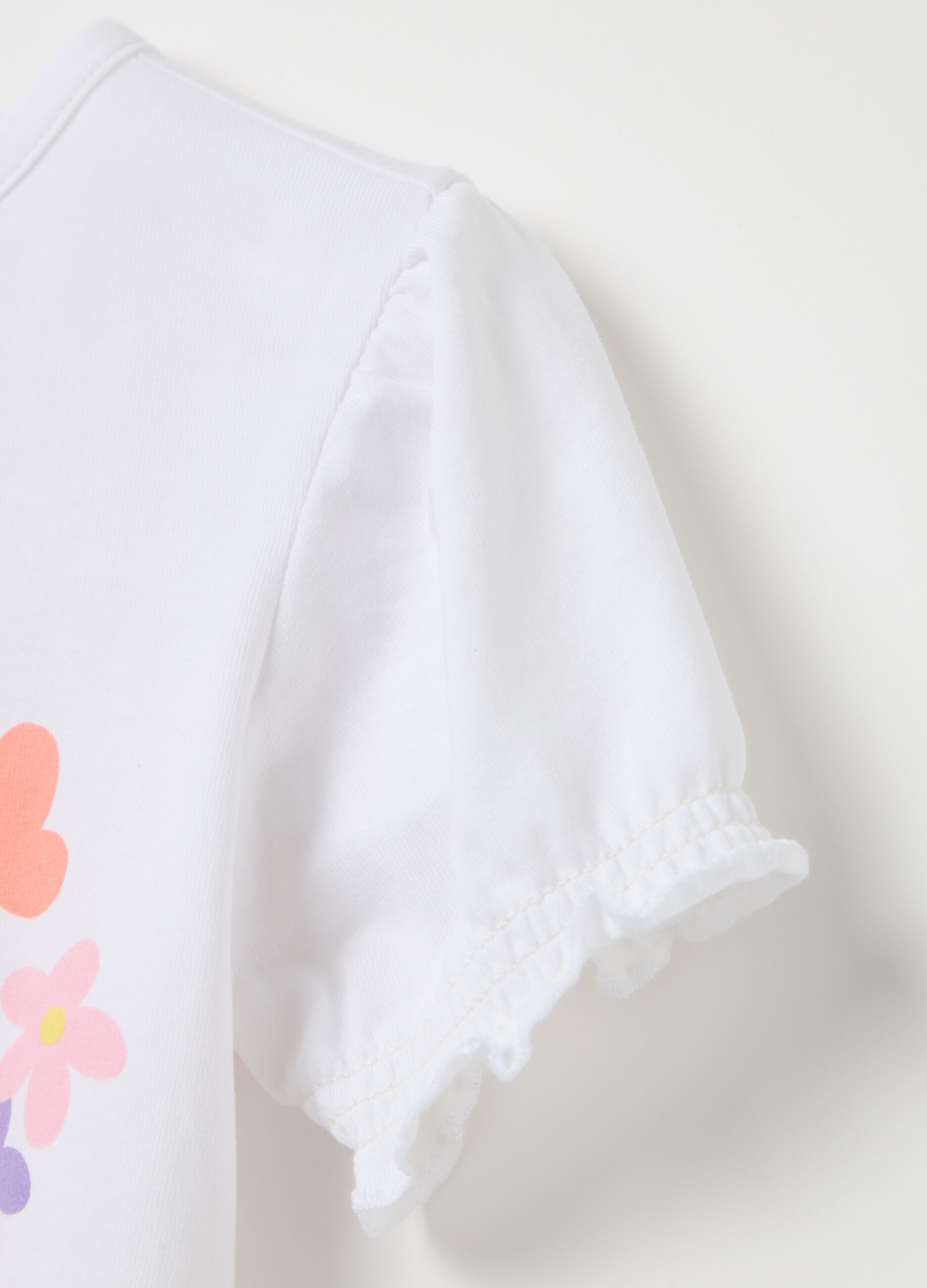 White Cotton Regular Fit Kids' T-shirt