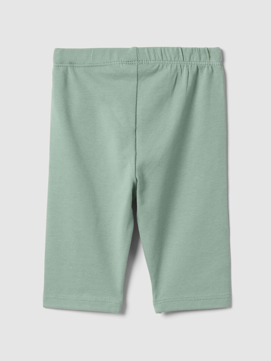 Leggings in cotone elasticizzato verdi da bimba skinny fit_1