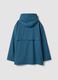 Blue hooded rain jacket with zip, regular fit_1