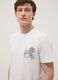 White pure cotton T-shirt with print, regular fit_2