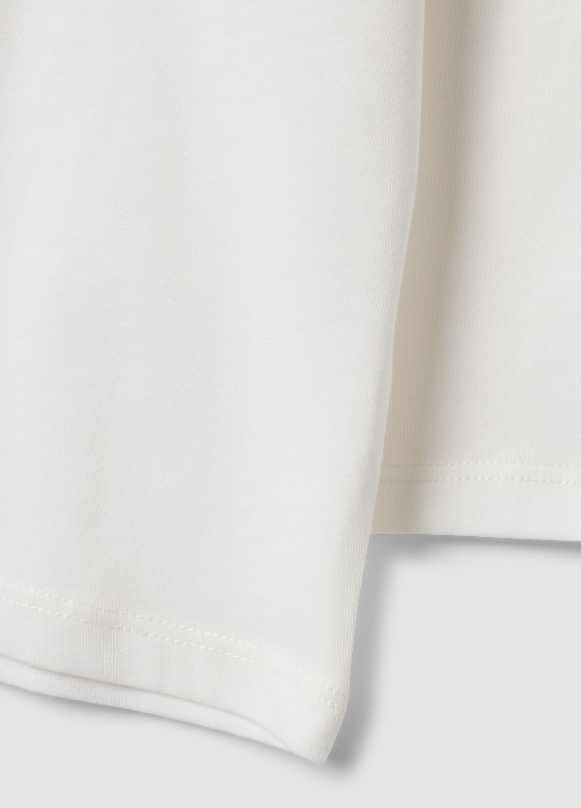 White organic cotton T-shirt with print for baby boy
