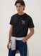 Black pure cotton crew-neck printed T-shirt_0