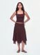 Red stretch tank top with side ruching_2