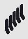 Multipack of five long navy blue socks in stretch organic cotton_0