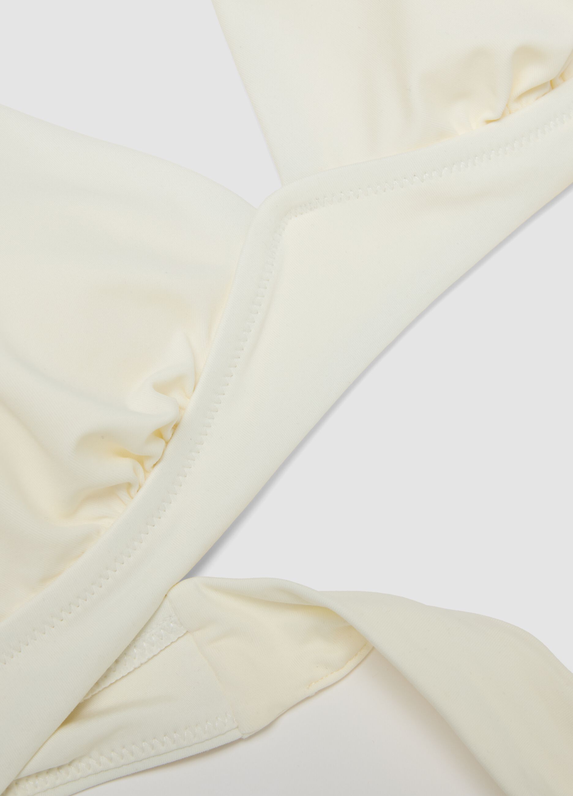 White stretch triangle bikini top