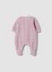 Pink organic cotton-blend baby sleepsuit with feet_1