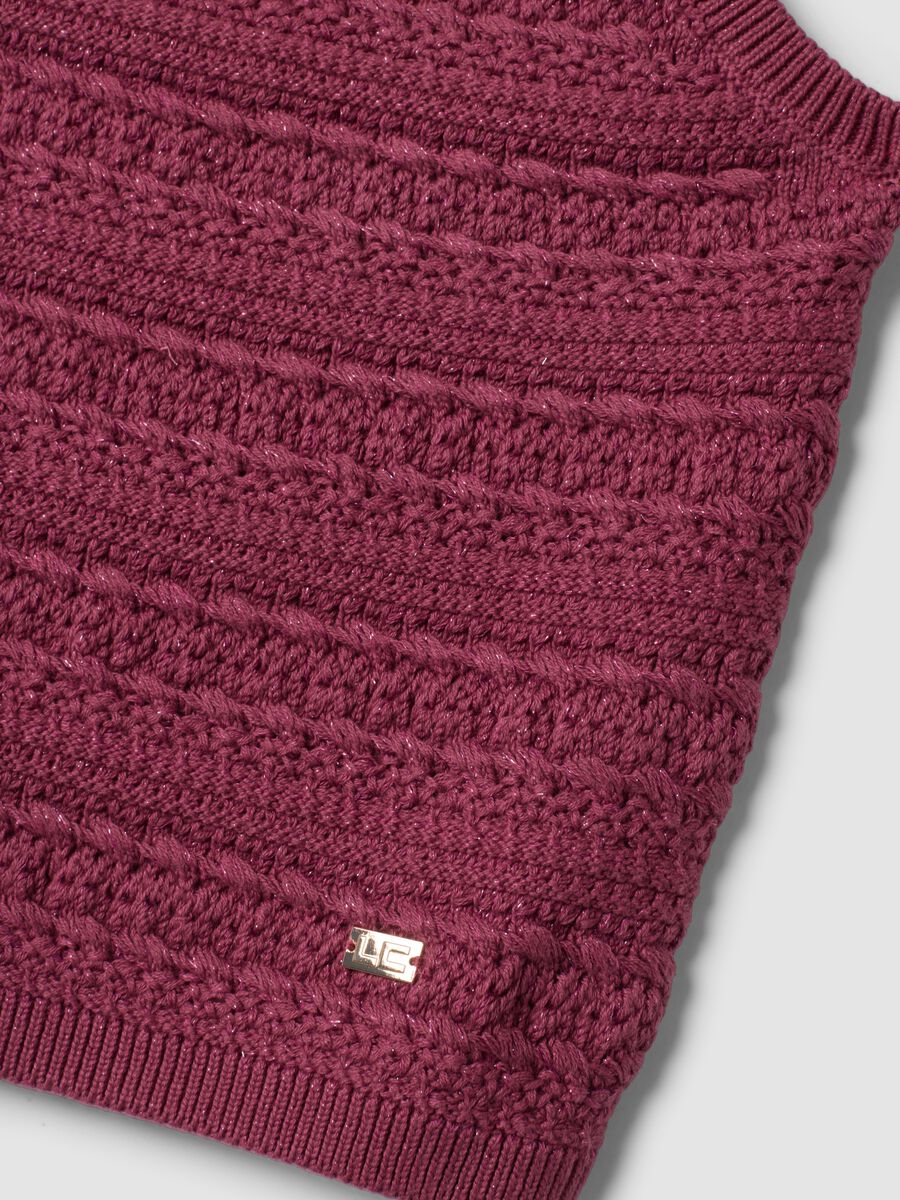 Purple knitted cotton-blend tank top_5
