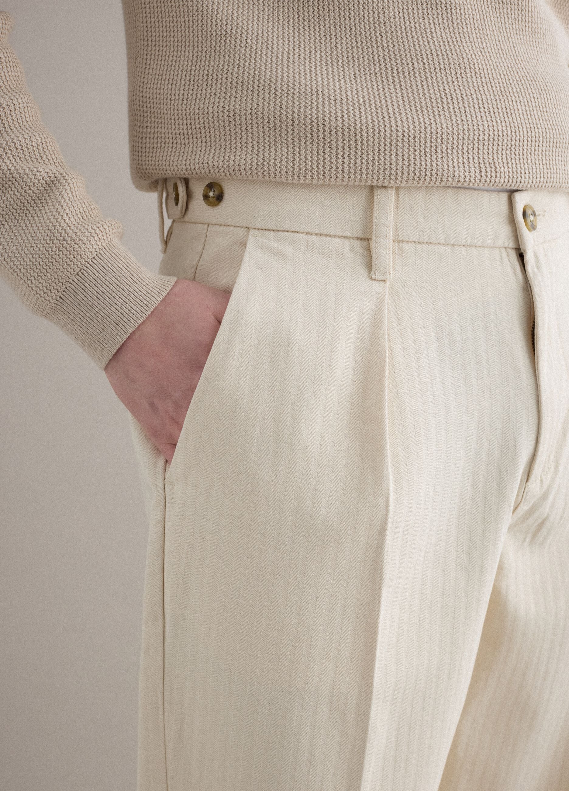 Beige Regular Fit Cotton Chinos