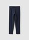 Girls' Blue Stretch Cotton Skinny Fit Leggings_0