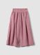 Pink wide-leg ribbed trousers with elasticated waistband_0