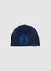 Blue stretch cotton kids' hat with logo, regular fit_0