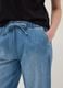 Blue pure cotton wide-leg denim jeans_3