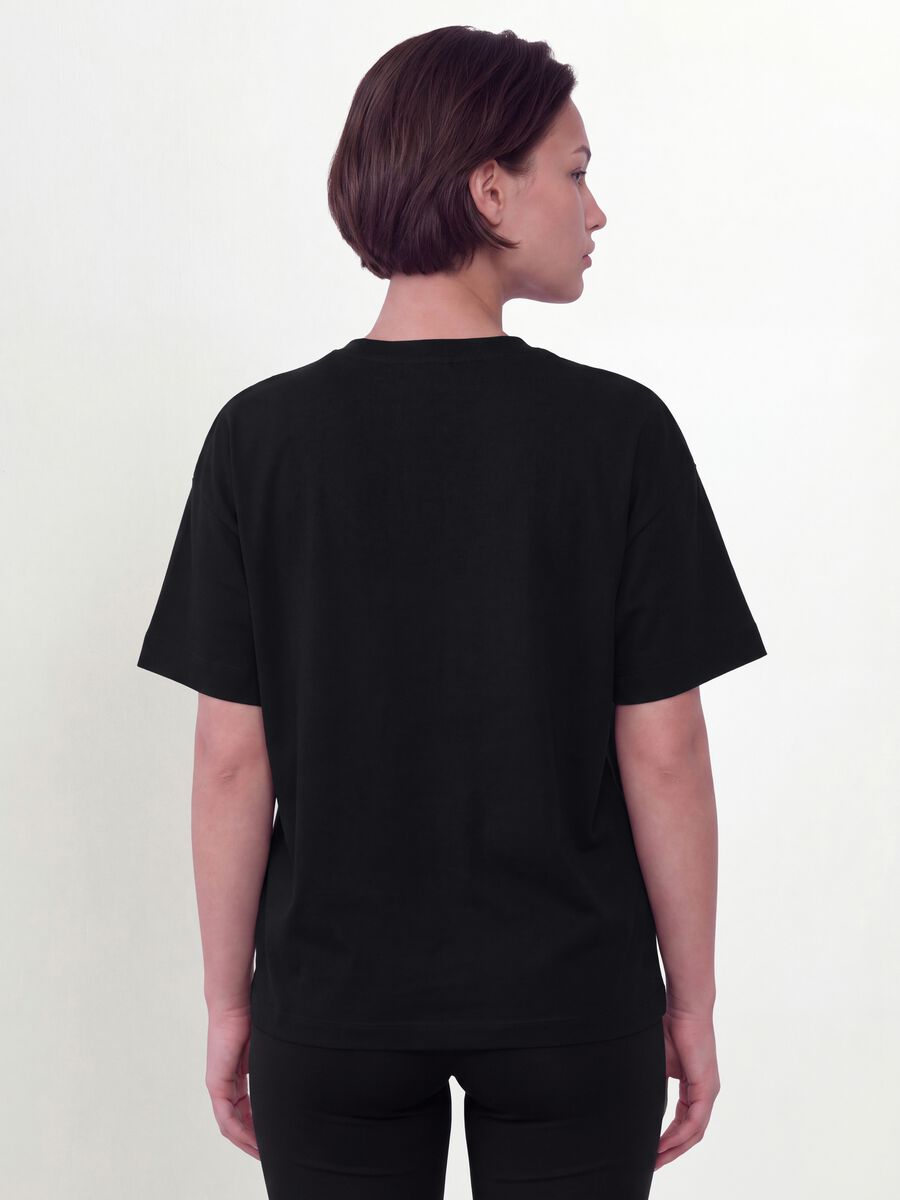 Black crew-neck T-shirt in stretch cotton-modal blend, regular fit_3