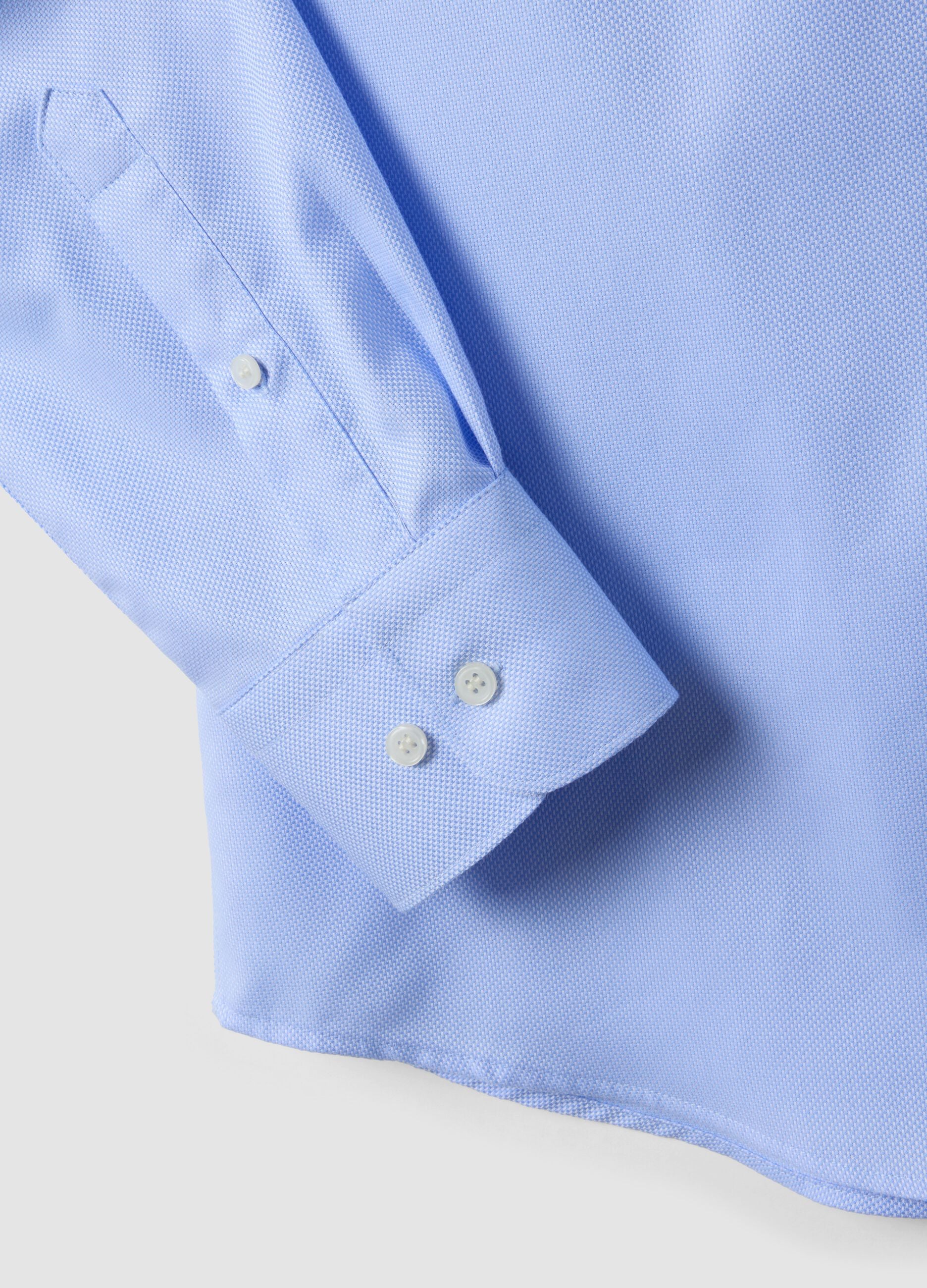 Light blue pure cotton no-iron regular fit shirt