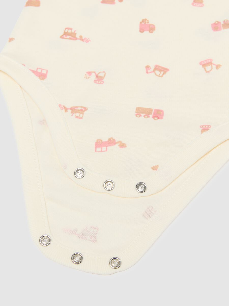 Tripack body a maniche corte multicolor da neonato in puro cotone_2