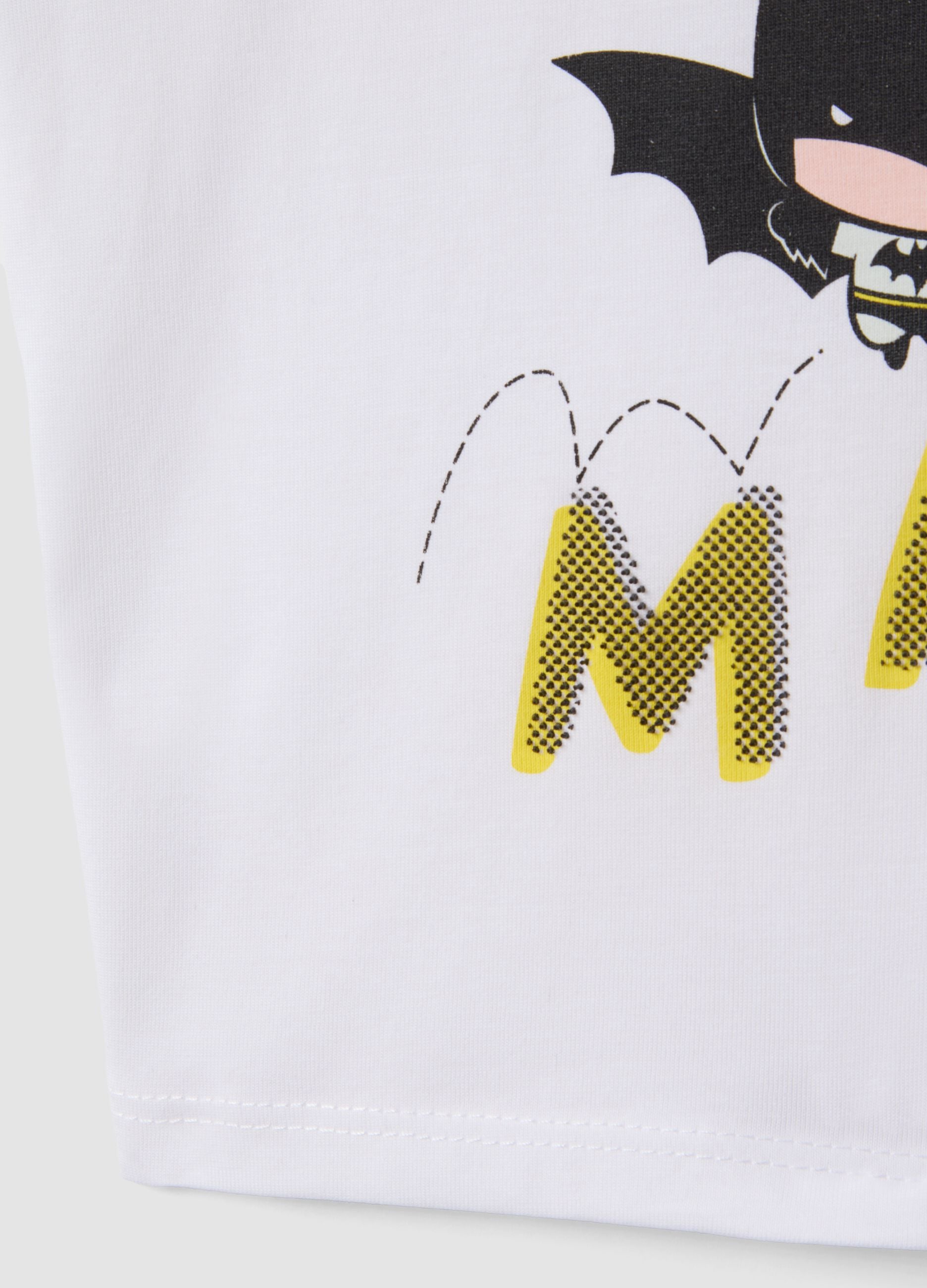 White pure cotton boys&rsquo; regular-fit tank top with Batman print