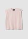 Pink short-sleeve T-shirt in lyocell and cotton blend_4