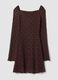Brown stretch-fabric dress with deep V-neck, regular fit_2