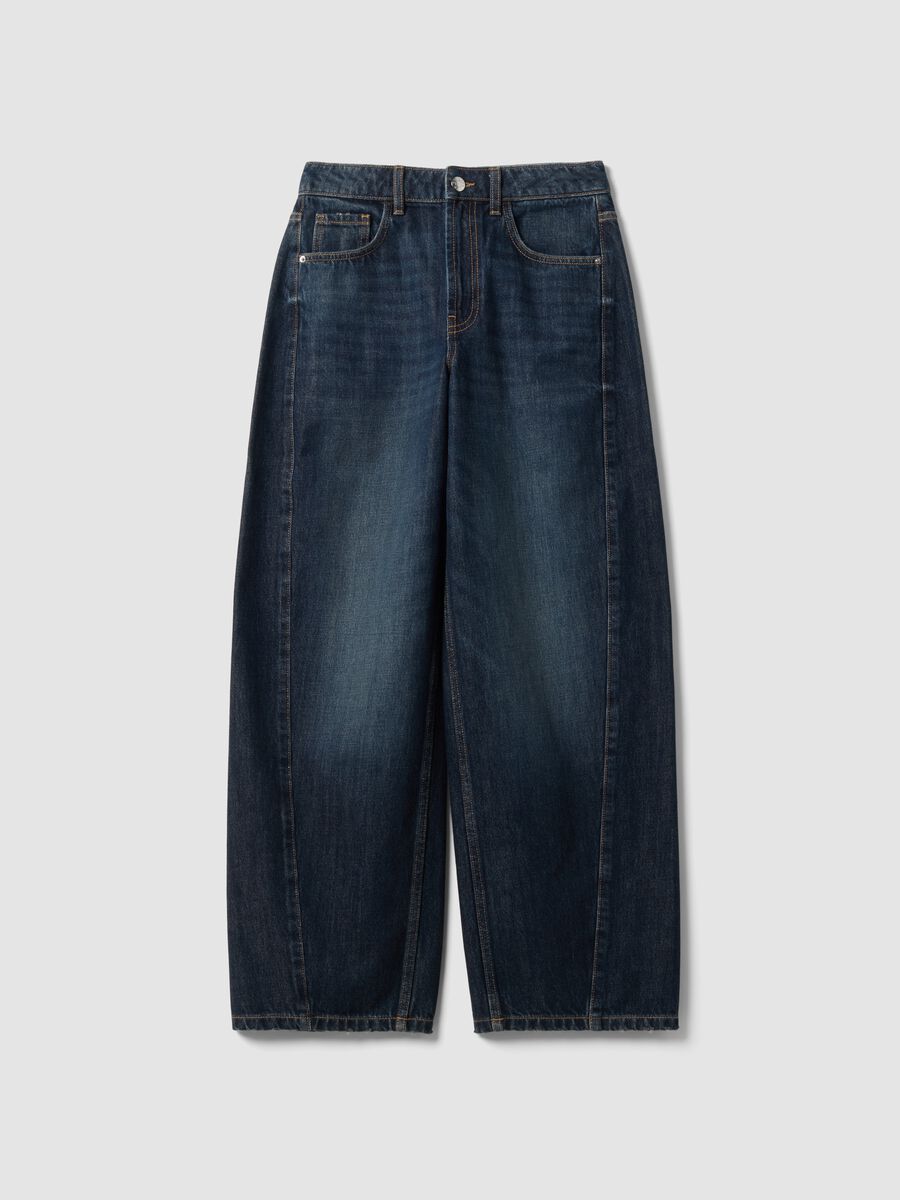 Jeans blu balloon fit in puro cotone_4