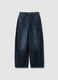 Blue balloon-fit pure cotton jeans_4
