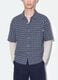 Blue checked cropped pure cotton shirt with layered over-fit sleeves_2