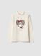 White stretch cotton Minnie print T-shirt_0