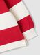Red pure cotton striped polo shirt with classic collar for boys_3