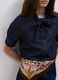 Regular-fit short-sleeved pure cotton denim shirt with tie detail_2