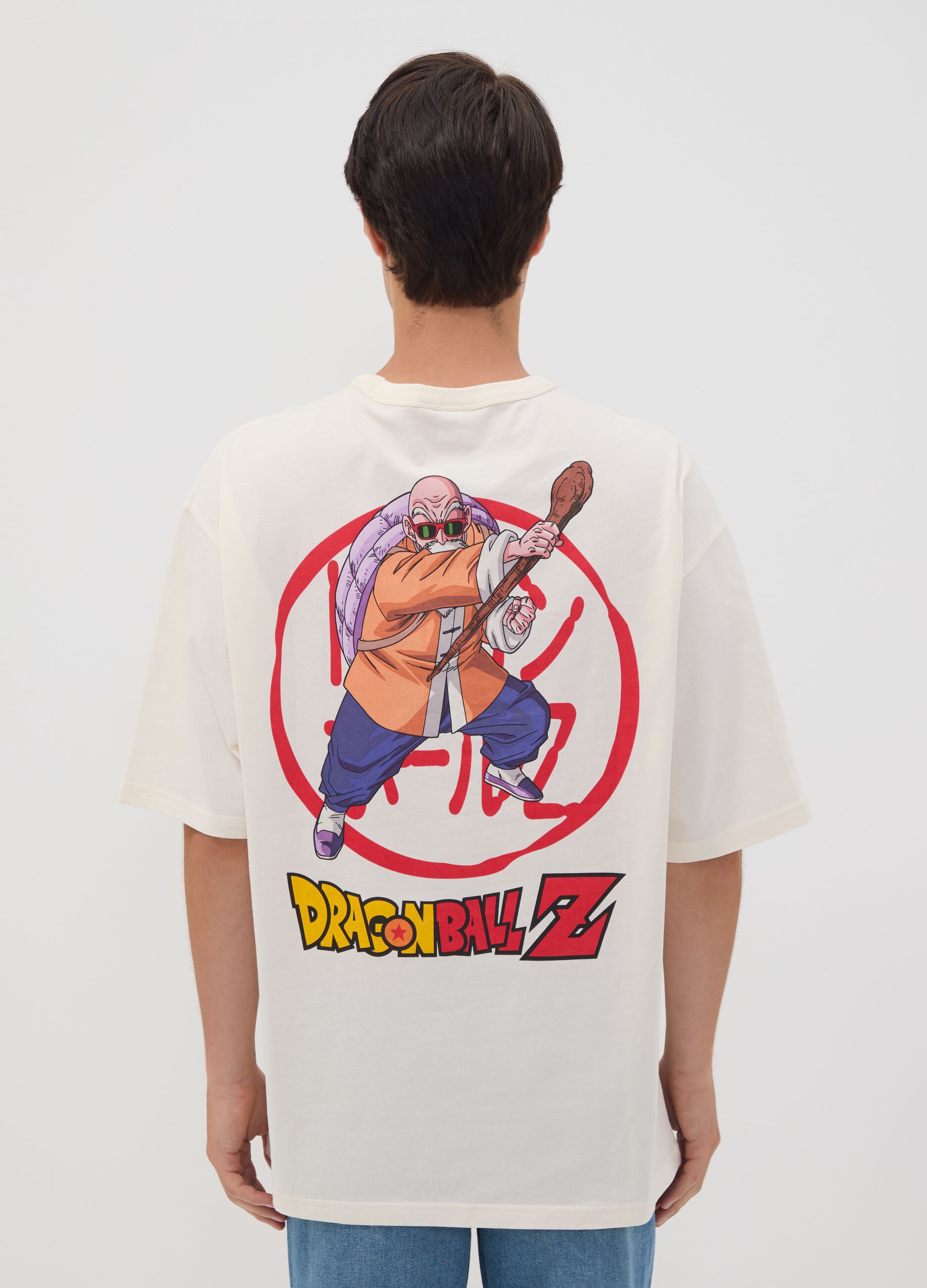 White pure cotton T-shirt with Dragon Ball Z print