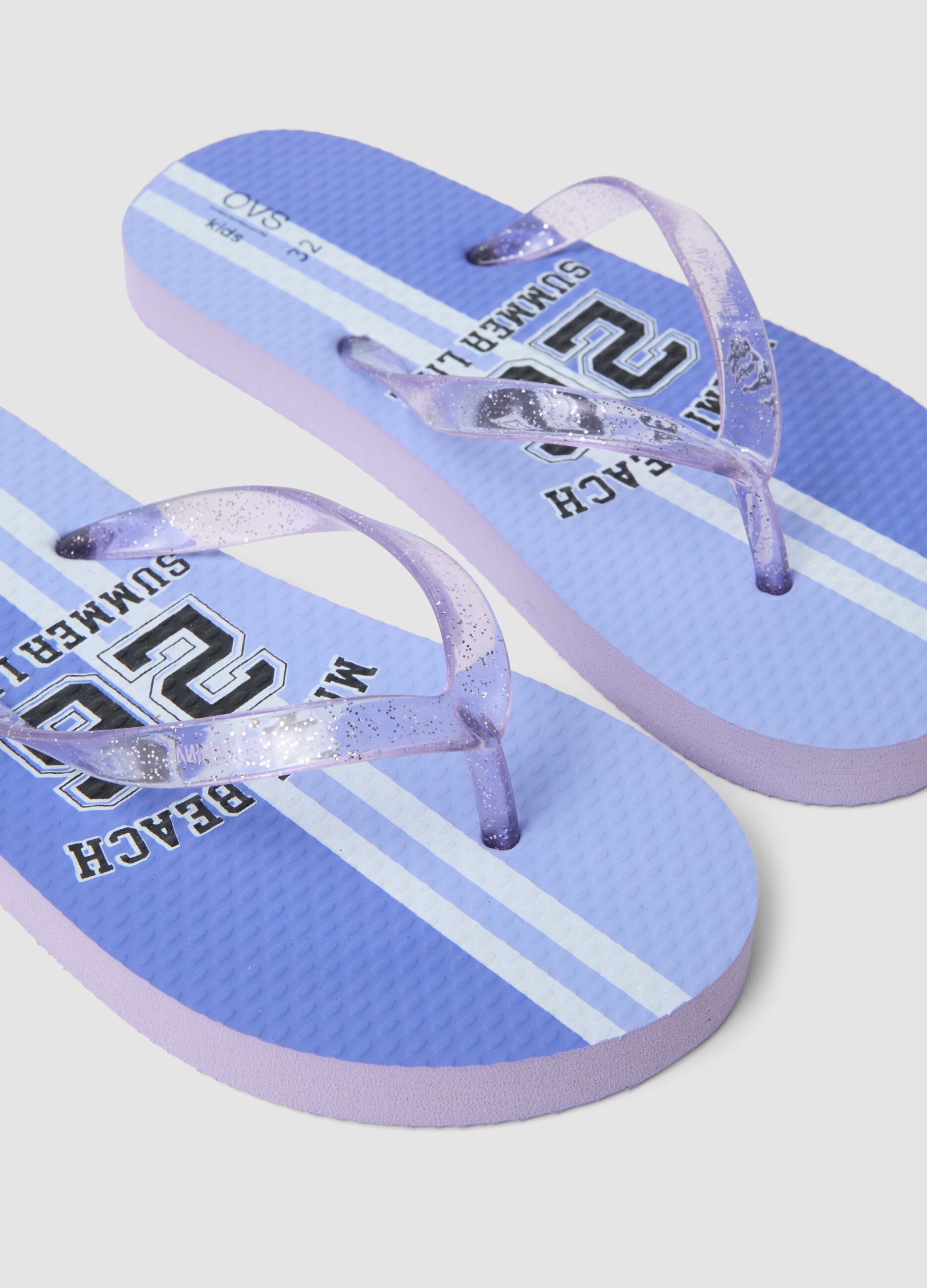 Purple beach flip-flops